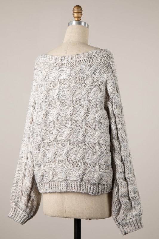 cable knit sweater women, chunky knit sweater, off shoulder knit sweater, alpine style sweater, cozy winter sweater, après ski fashion