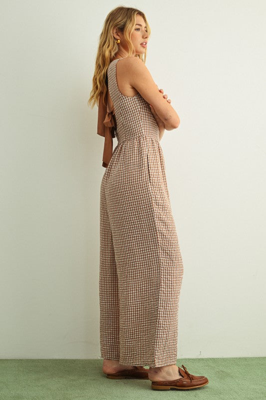 Golden Hour Gingham Jumpsuit