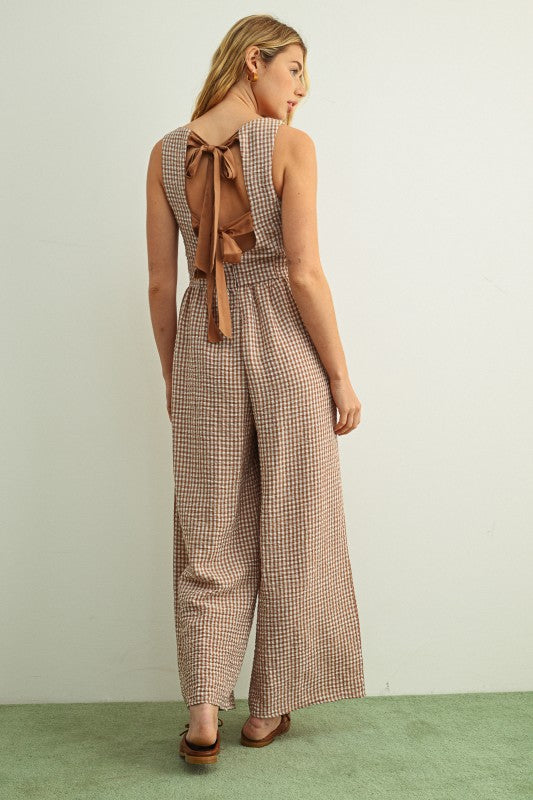 Golden Hour Gingham Jumpsuit