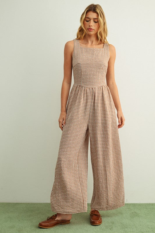 Golden Hour Gingham Jumpsuit