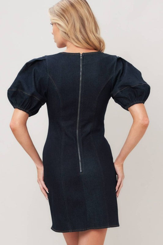 Parisian Puff Sleeve Mini Dress