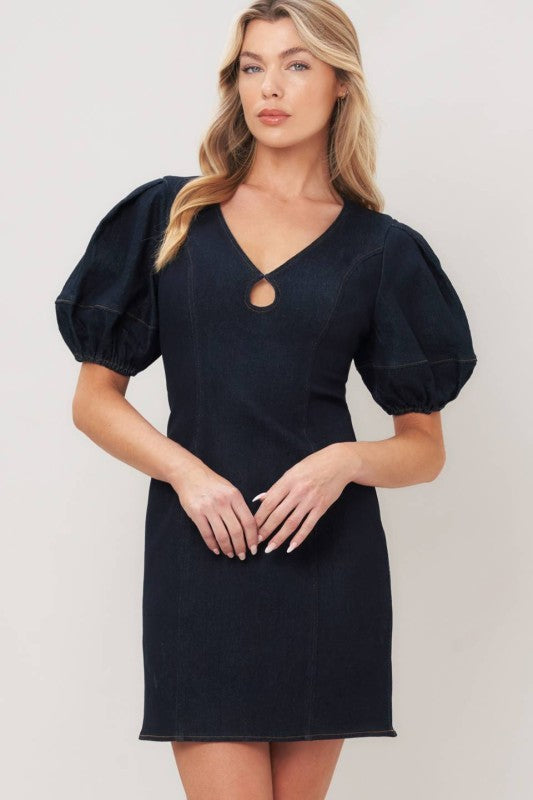 Parisian Puff Sleeve Mini Dress
