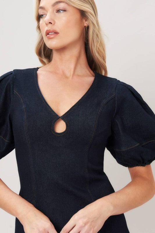 Parisian Puff Sleeve Mini Dress