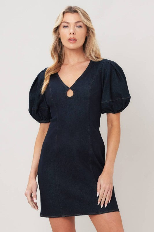 Parisian Puff Sleeve Mini Dress