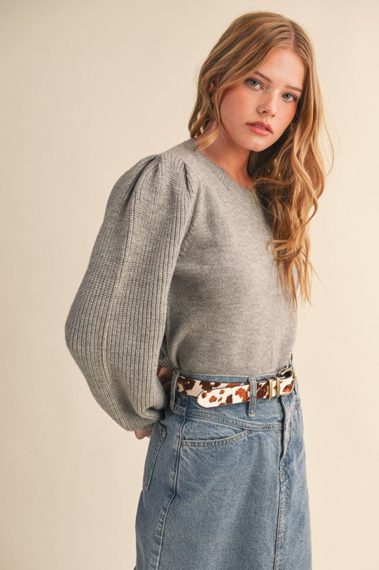 The Essential Ribbed Sleeve Sweater